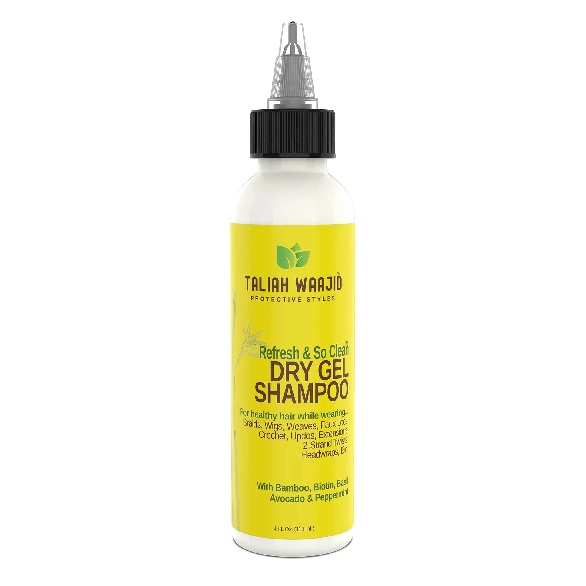 Taliah Waajid Refresh & So Clean Dry Gel Shampoo - 4 Oz | Bamboo, Avocado & Peppermint | No-Rinse, Instant Freshness!