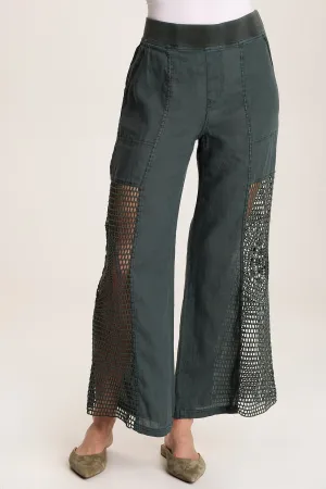 Tangent Linen/Crochet Wide Leg Pant