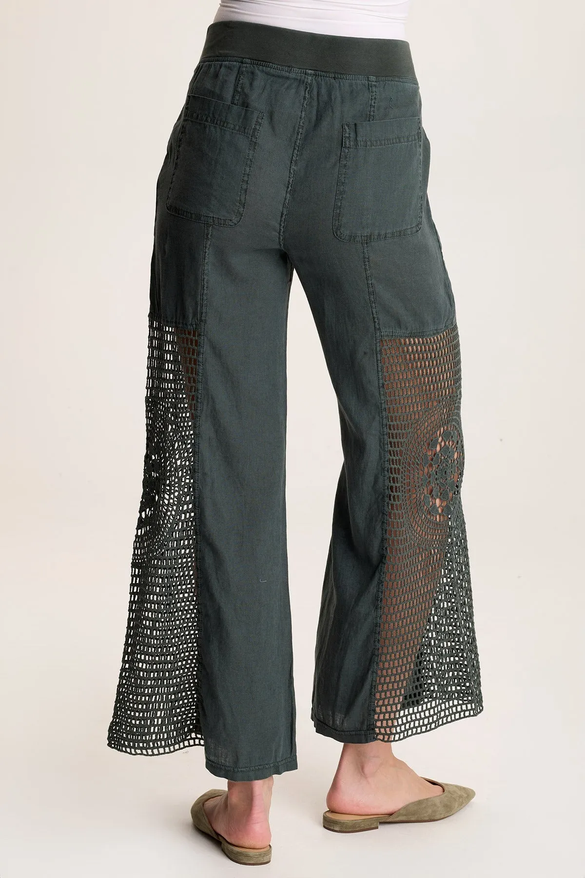 Tangent Linen/Crochet Wide Leg Pant