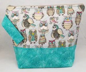 Teal Owls - Project Bag - Medium
