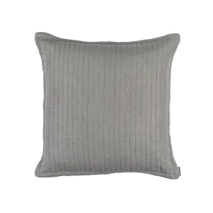 Tessa Quilted Euro Pillow Lt. Grey Linen 26X26 (Insert Included)