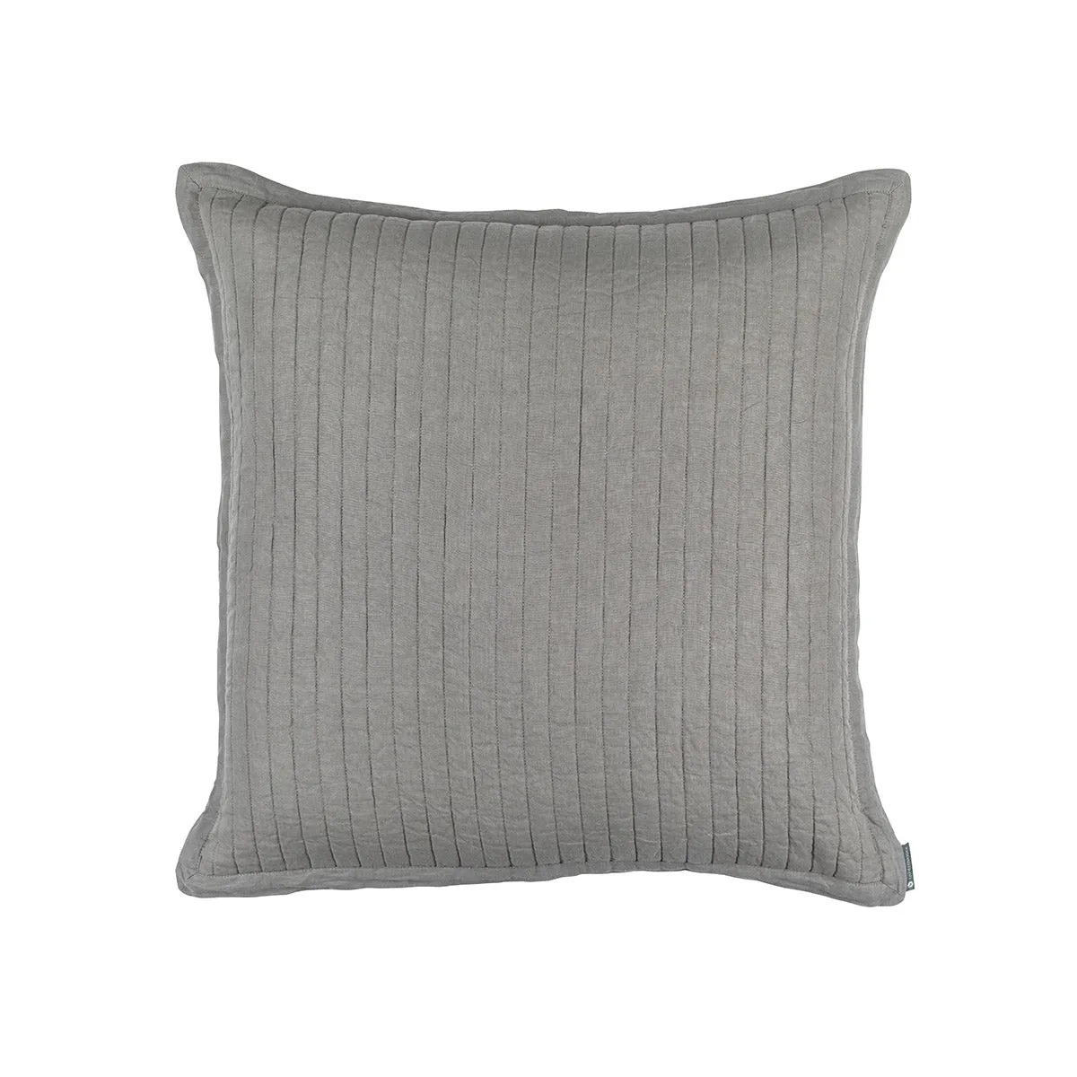 Tessa Quilted Euro Pillow Lt. Grey Linen 26X26 (Insert Included)