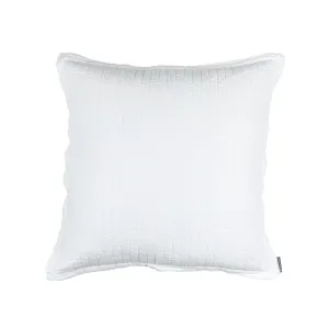 Tessa Quilted Euro Pillow White Linen 26X26 (Insert Included)