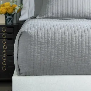Tessa Quilted Queen Coverlet Lt. Grey Linen 96X98