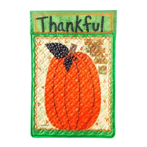 Thankful Pumpkin Garden Quilted Flag,14q9953