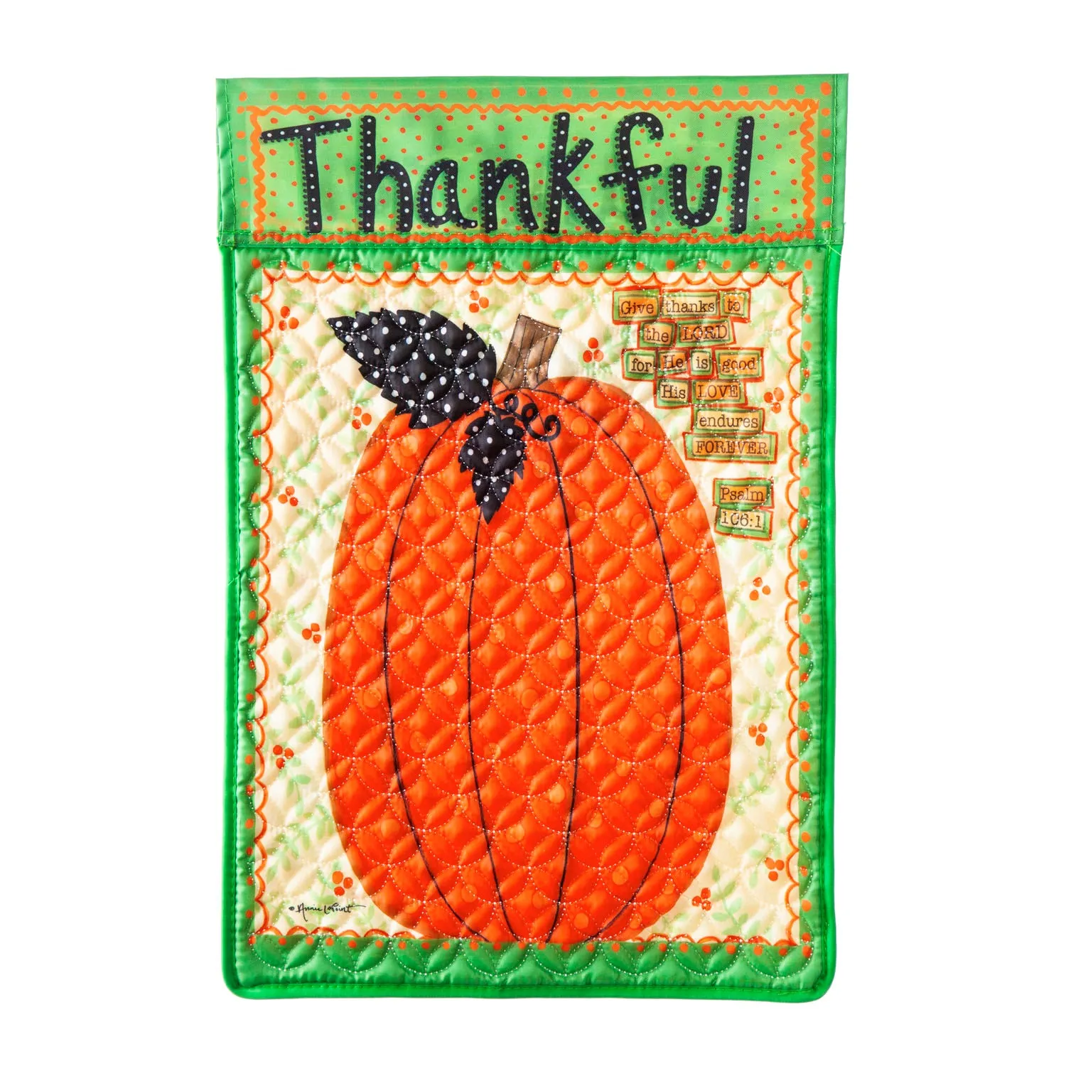 Thankful Pumpkin Garden Quilted Flag,14q9953