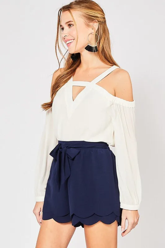 The Bri Scalloped Shorts