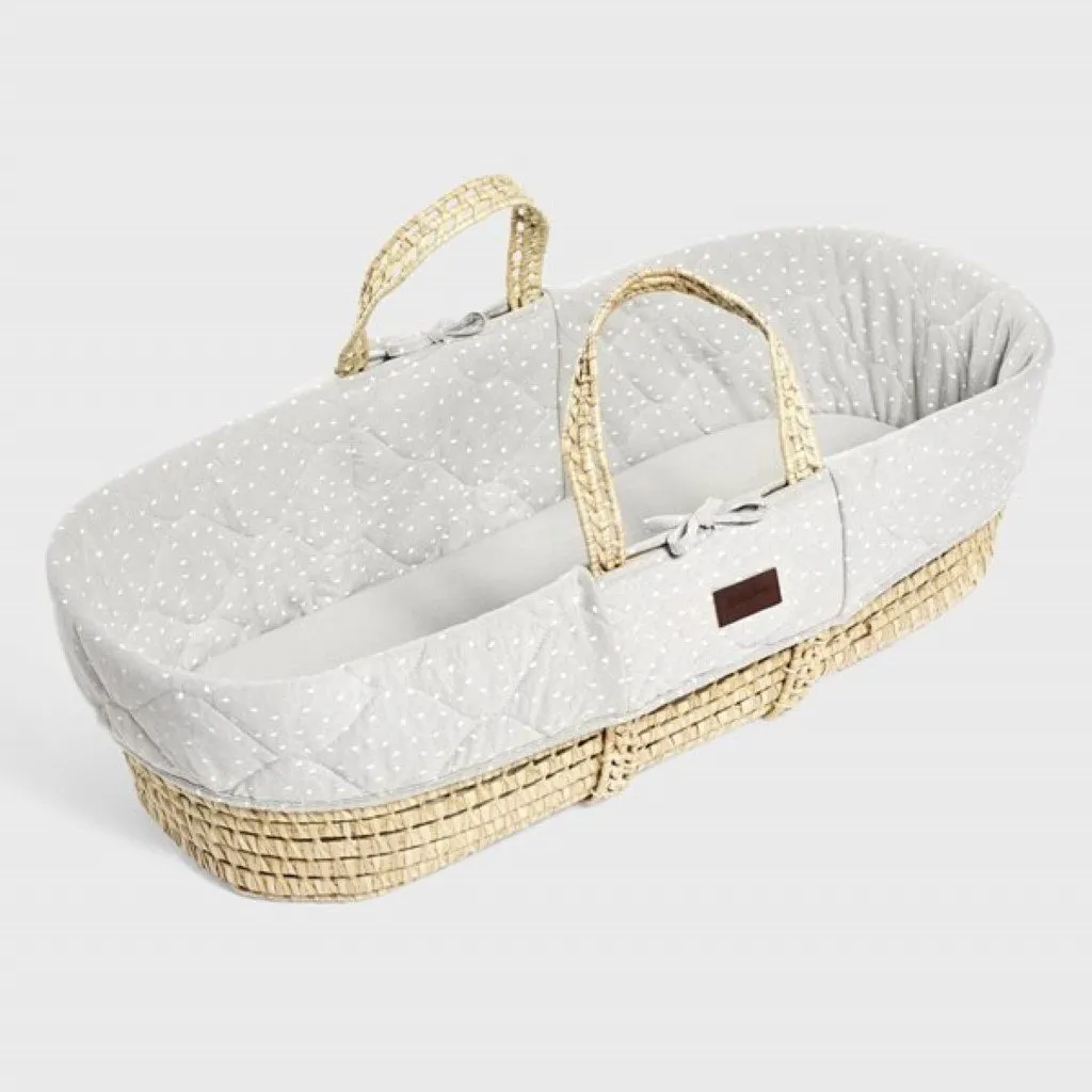 THE LITTLE GREEN SHEEP Moses Basket and Rocking Stand Bundle - Printed Dove