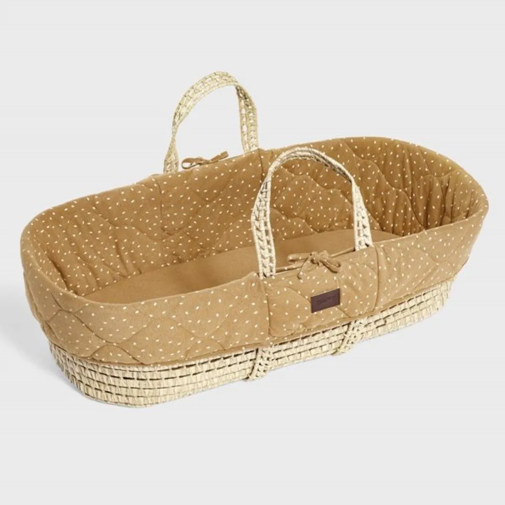 THE LITTLE GREEN SHEEP Moses Basket and Rocking Stand Bundle - Printed Honey