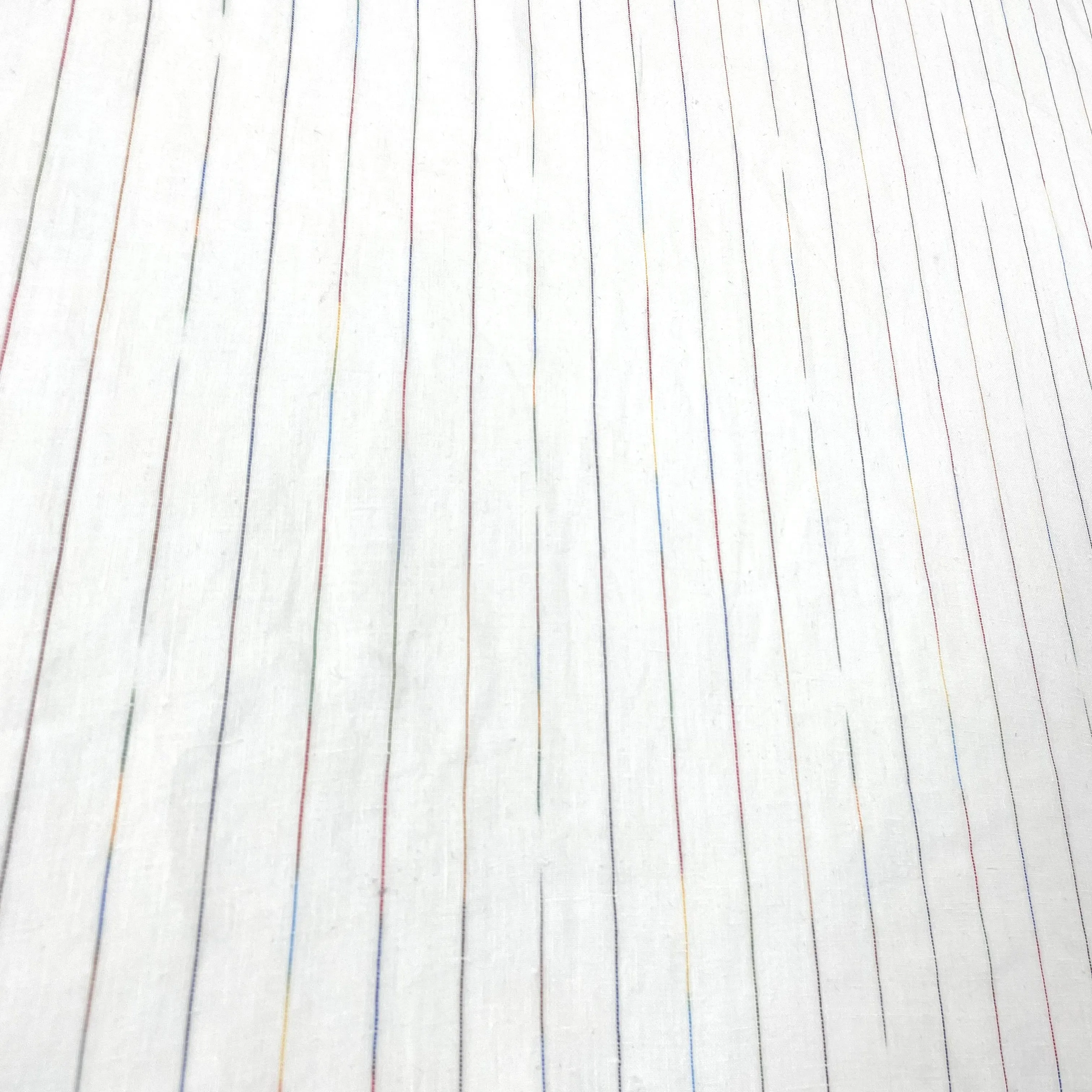 Thin Striped Multi Colors 100% Natural Linen Fabric By The Yard/CL1043