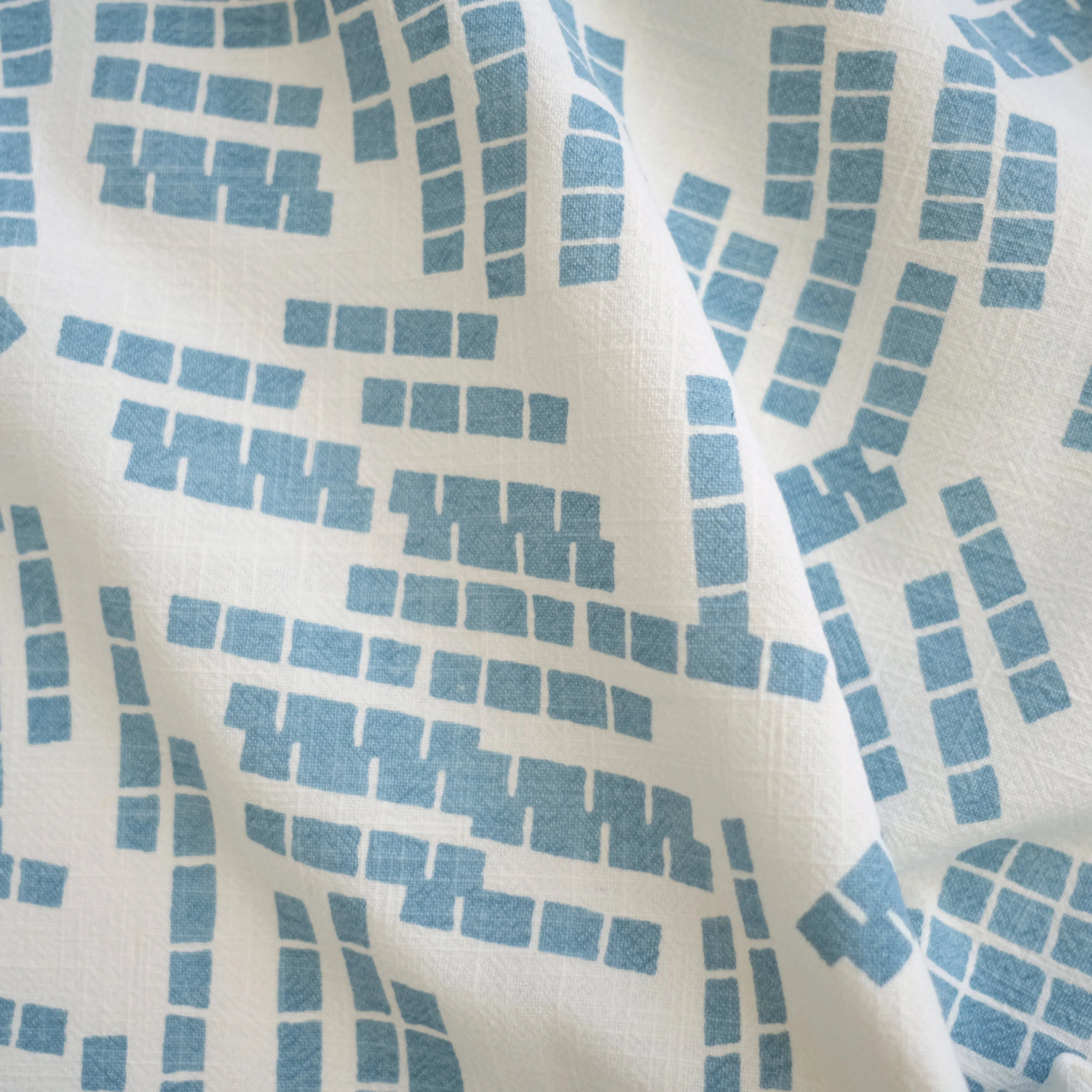 TILES in SKY - Fabric by the yard