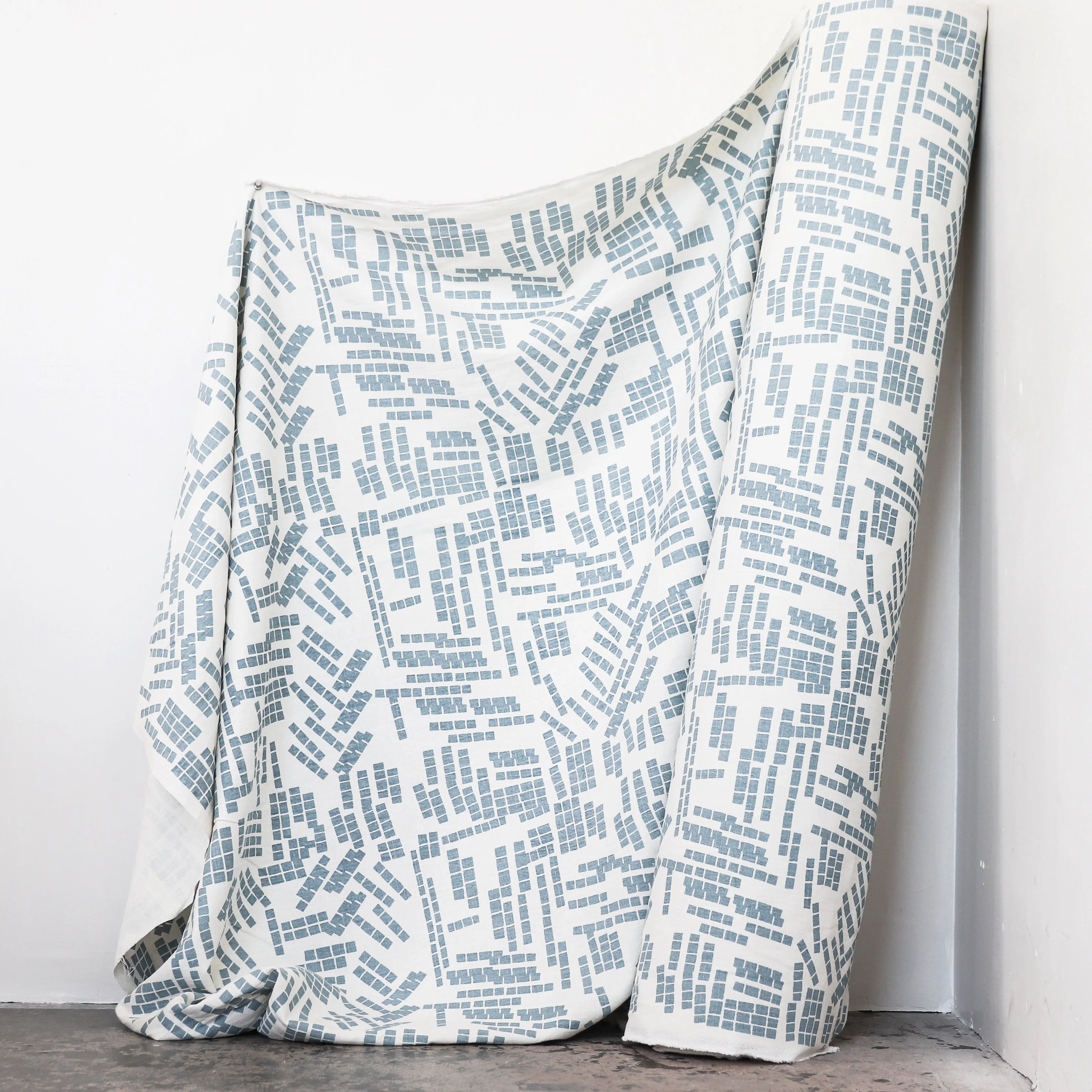 TILES in SKY - Fabric by the yard