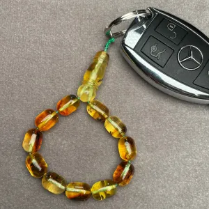 TRANSPARENT AMBER KEYCHAIN 8,5x12mm 10,7g