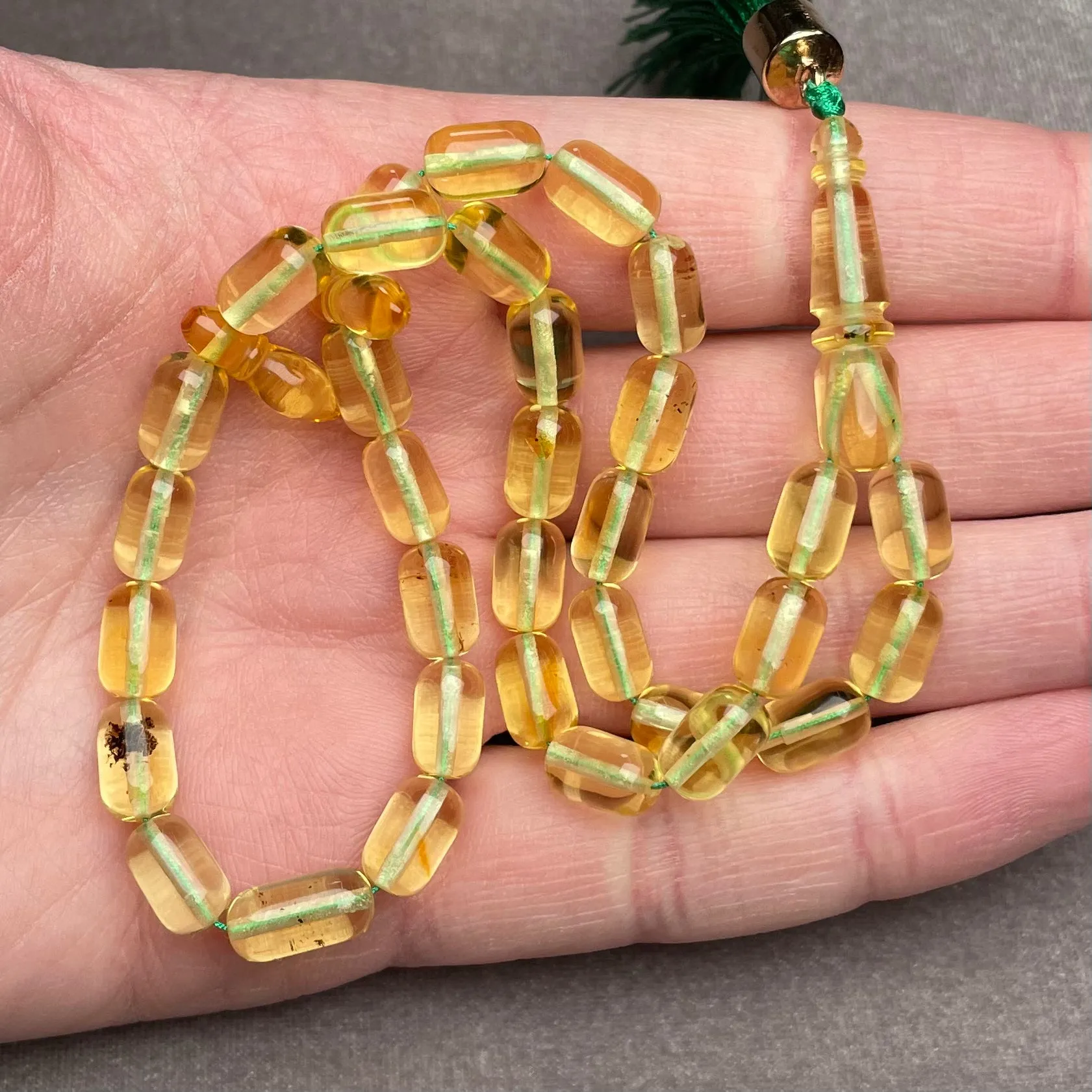 TRANSPARENT AMBER MISBAHA 6,1x9,8mm 10,7g