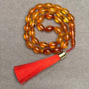 TRANSPARENT AMBER MISBAHA 6,6x9,8mm 9,5g