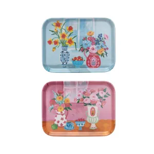 Tray w/ Flowers in Vases