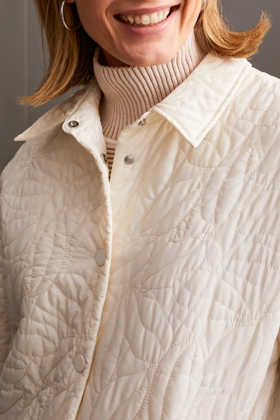 Tribal Quilted Shacket - Cream