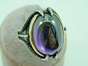 Turkish Handmade Jewelry 925 Sterling Silver Amethyst Stone Mens Rings