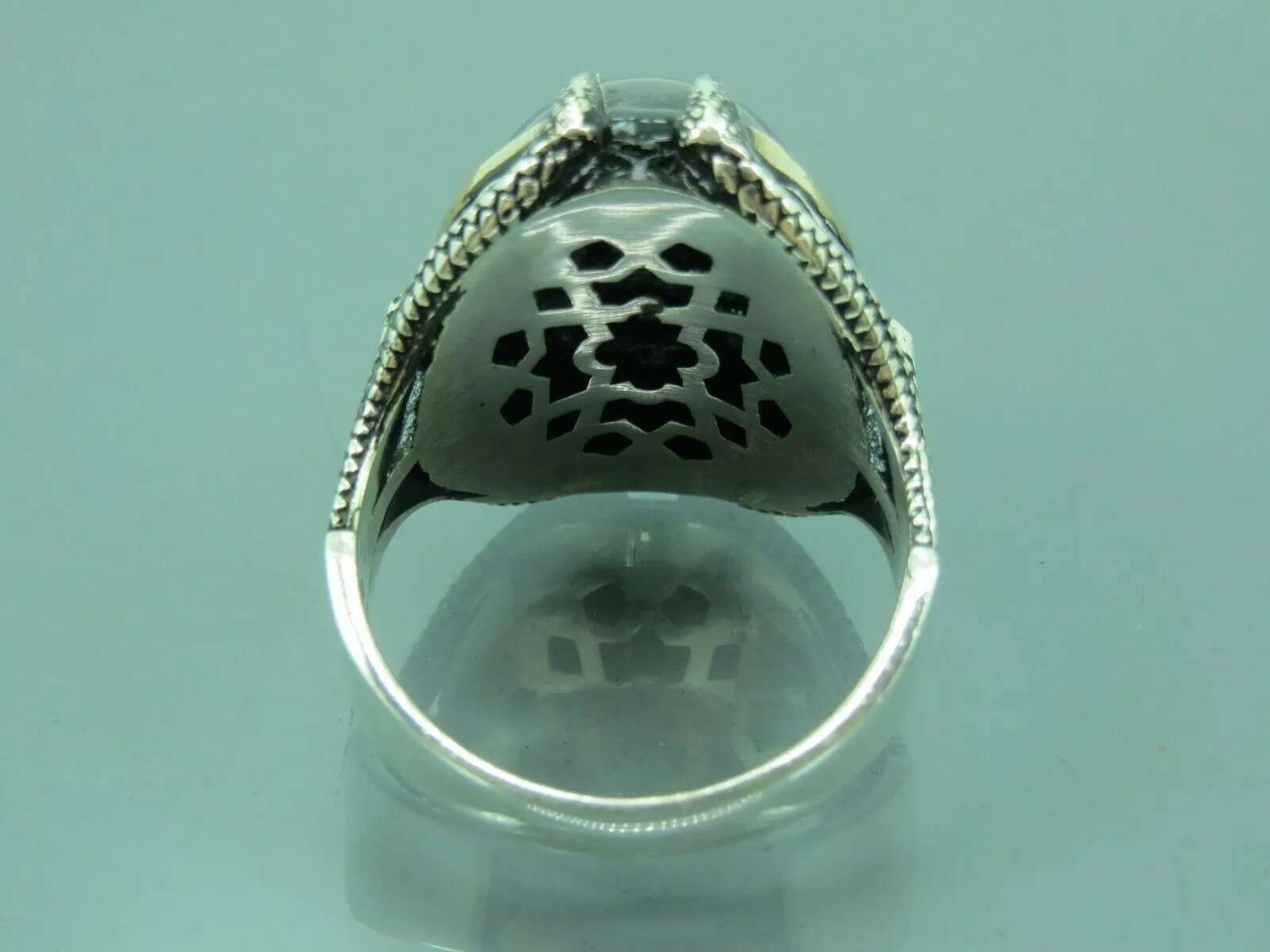 Turkish Handmade Jewelry 925 Sterling Silver Amethyst Stone Mens Rings