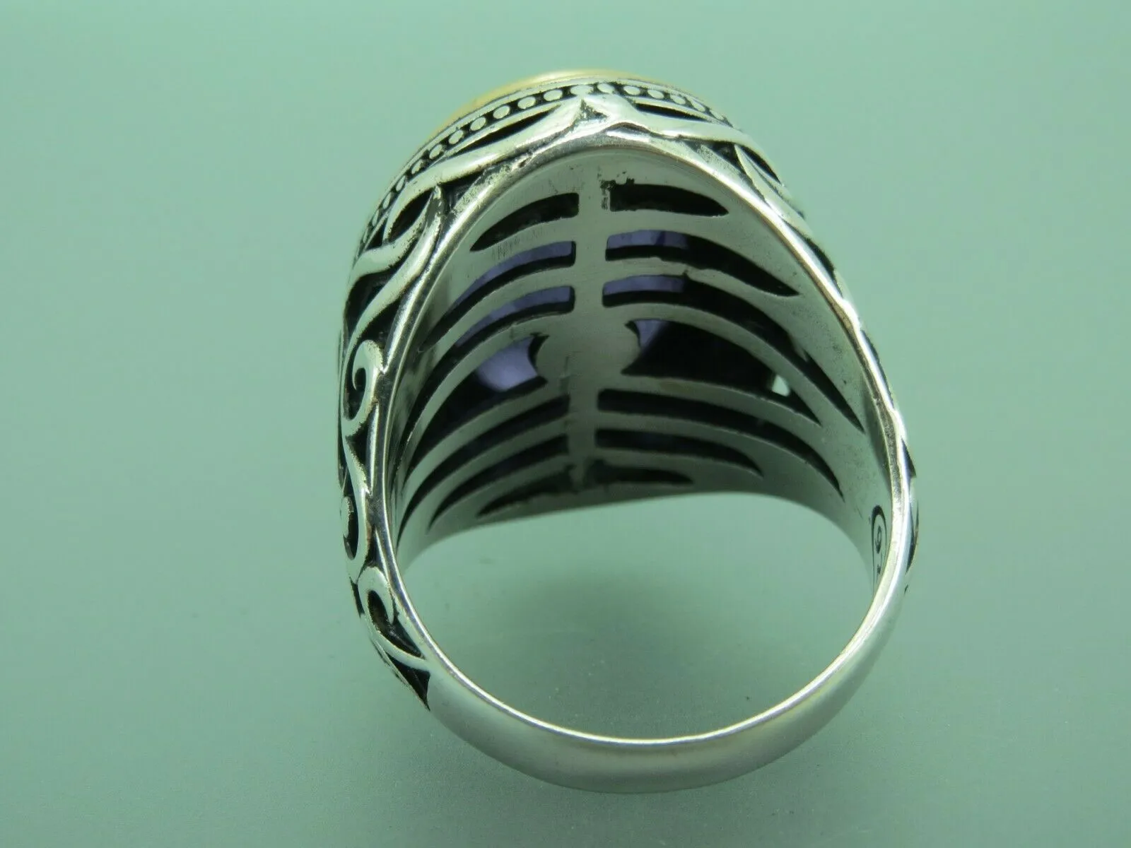 Turkish Handmade Jewelry 925 Sterling Silver Amethyst Stone Mens Rings