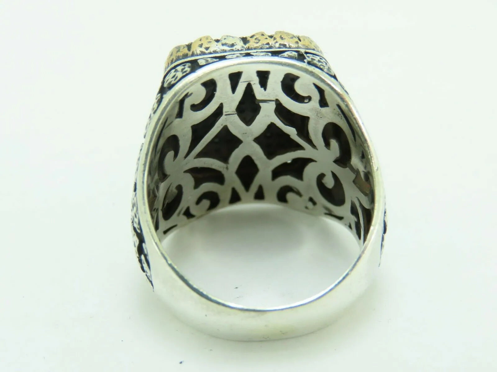 Turkish Handmade Jewelry 925 Sterling Silver Aquamarine Stone Mens Rings