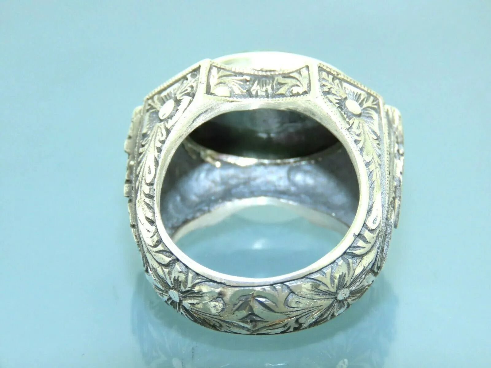 Turkish Handmade Jewelry 925 Sterling Silver Bloodstone Mens Rings