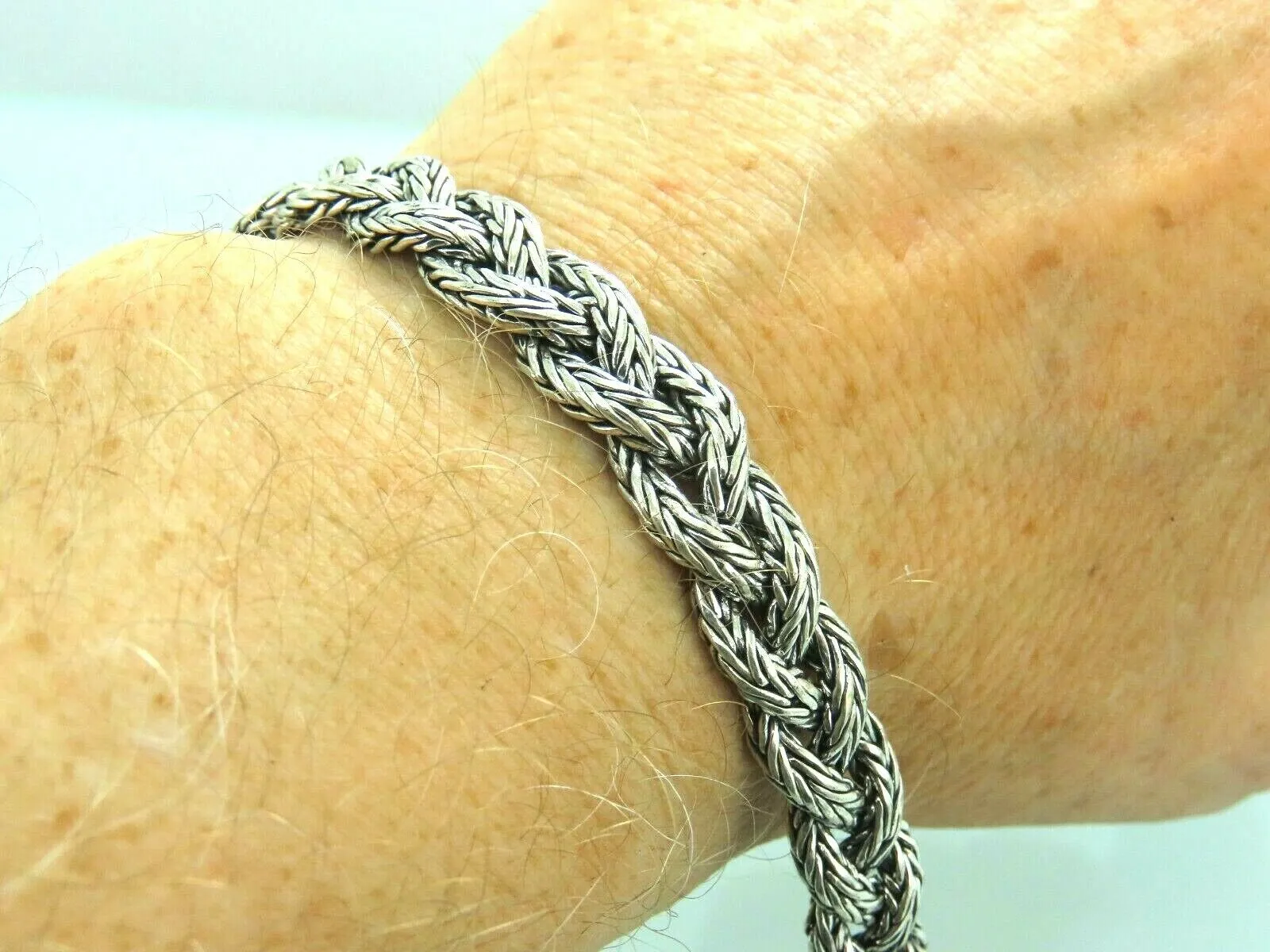 Turkish Handmade Jewelry 925 Sterling Silver Braid Design Mens Bracelets