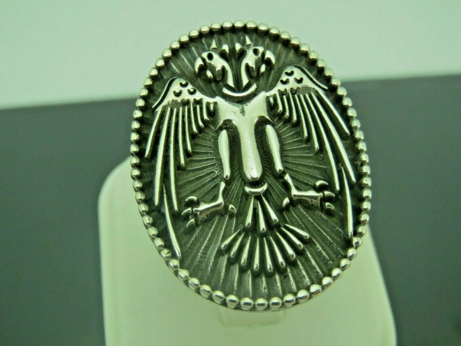 Turkish Handmade Jewelry 925 Sterling Silver Double Eagle Design Mens Rings