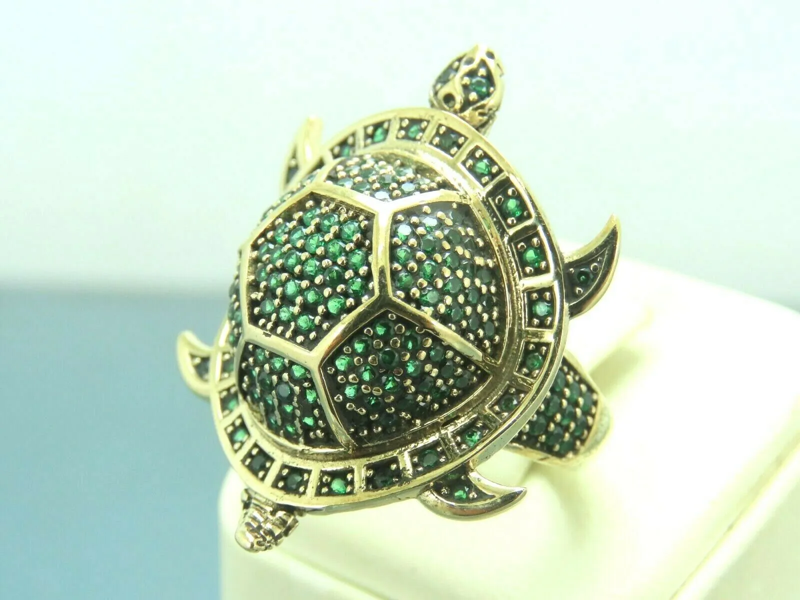 Turkish Handmade Jewelry 925 Sterling Silver Emerald Stone Womens Ring