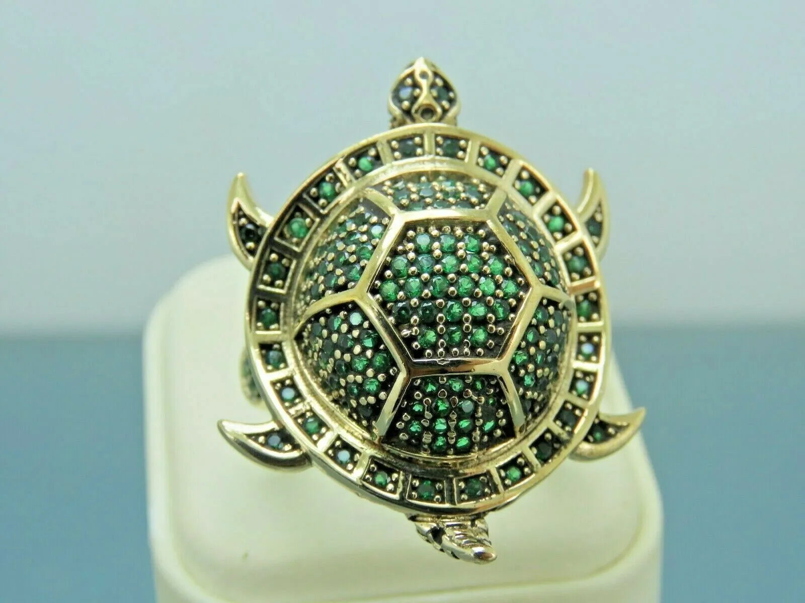 Turkish Handmade Jewelry 925 Sterling Silver Emerald Stone Womens Ring