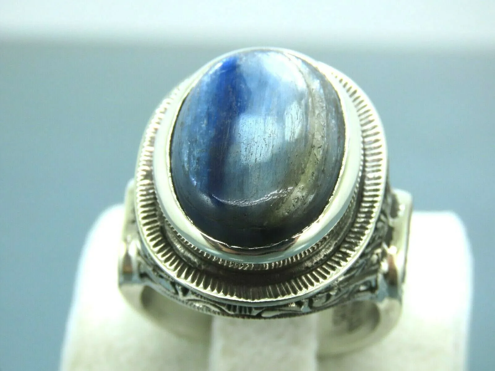 Turkish Handmade Jewelry 925 Sterling Silver Labradorite Stone Men's Rings
