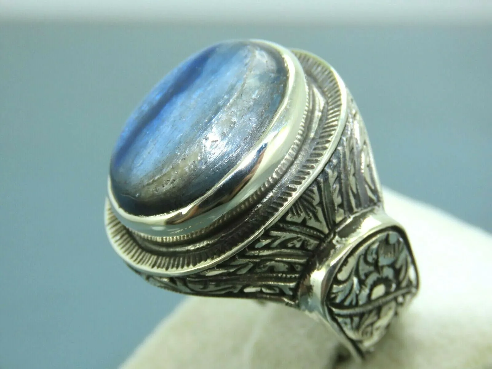 Turkish Handmade Jewelry 925 Sterling Silver Labradorite Stone Men's Rings