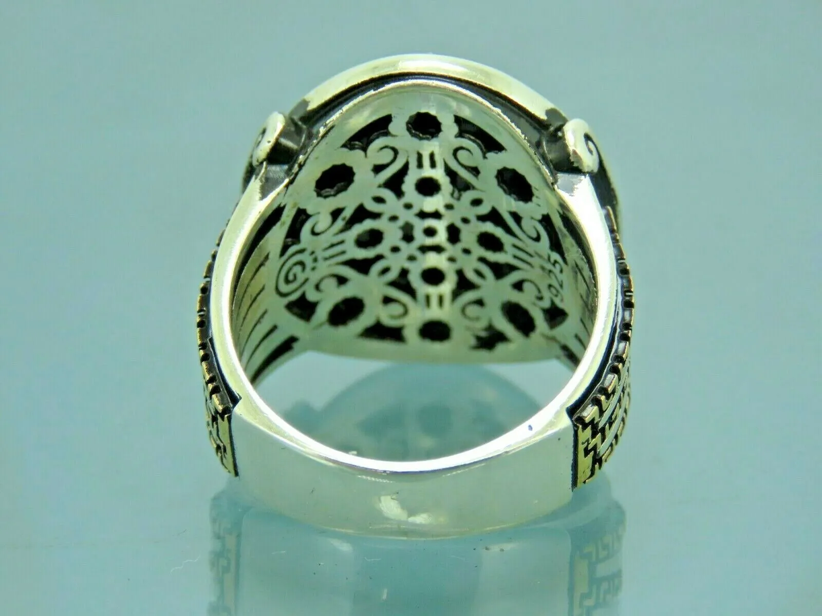 Turkish Handmade Jewelry 925 Sterling Silver Onyx Stone Mens Rings