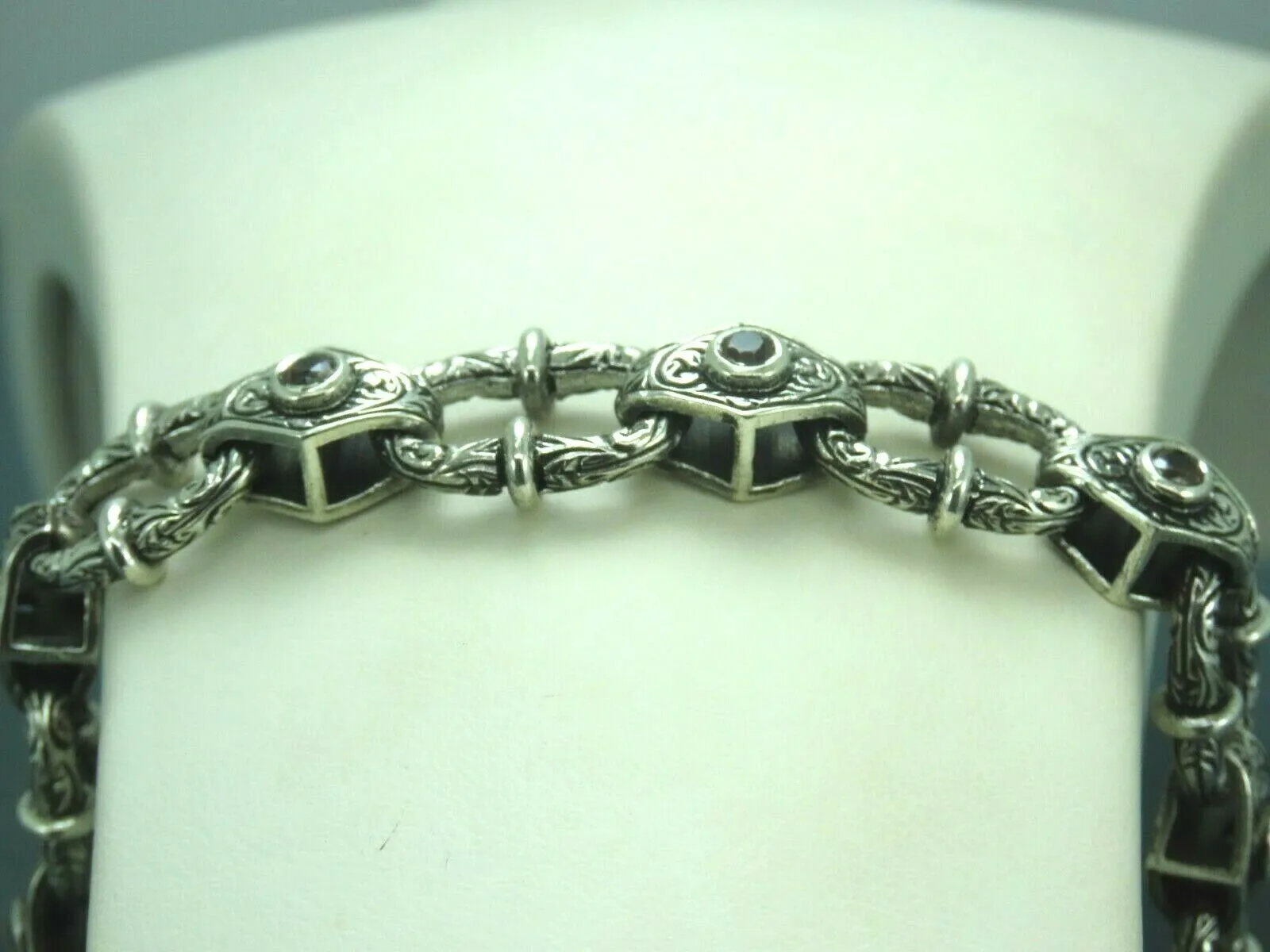 Turkish Handmade Jewelry 925 Sterling Silver Quartz Stone Mens Bracelets