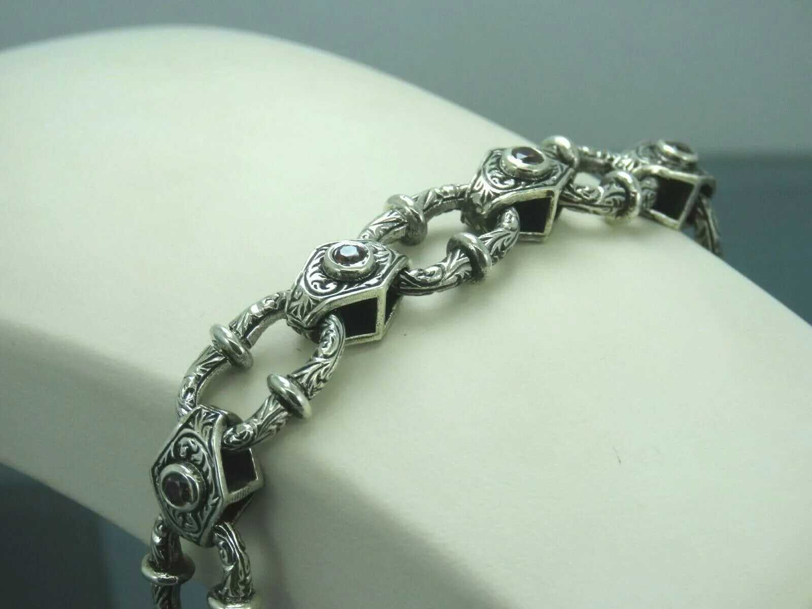 Turkish Handmade Jewelry 925 Sterling Silver Quartz Stone Mens Bracelets