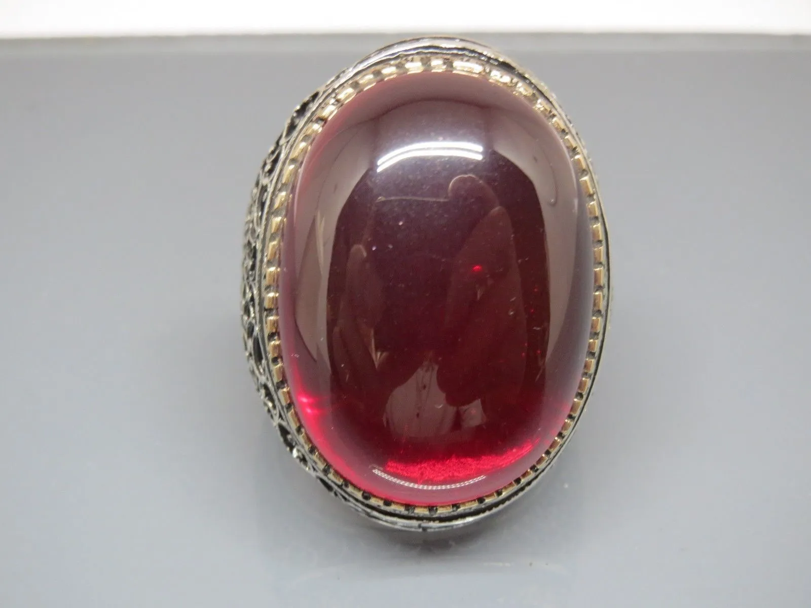 Turkish Handmade Jewelry 925 Sterling Silver Ruby Stone Mens Rings