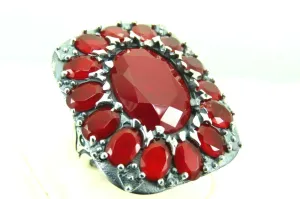 Turkish Handmade Jewelry 925 Sterling Silver Ruby Stone Mens Rings