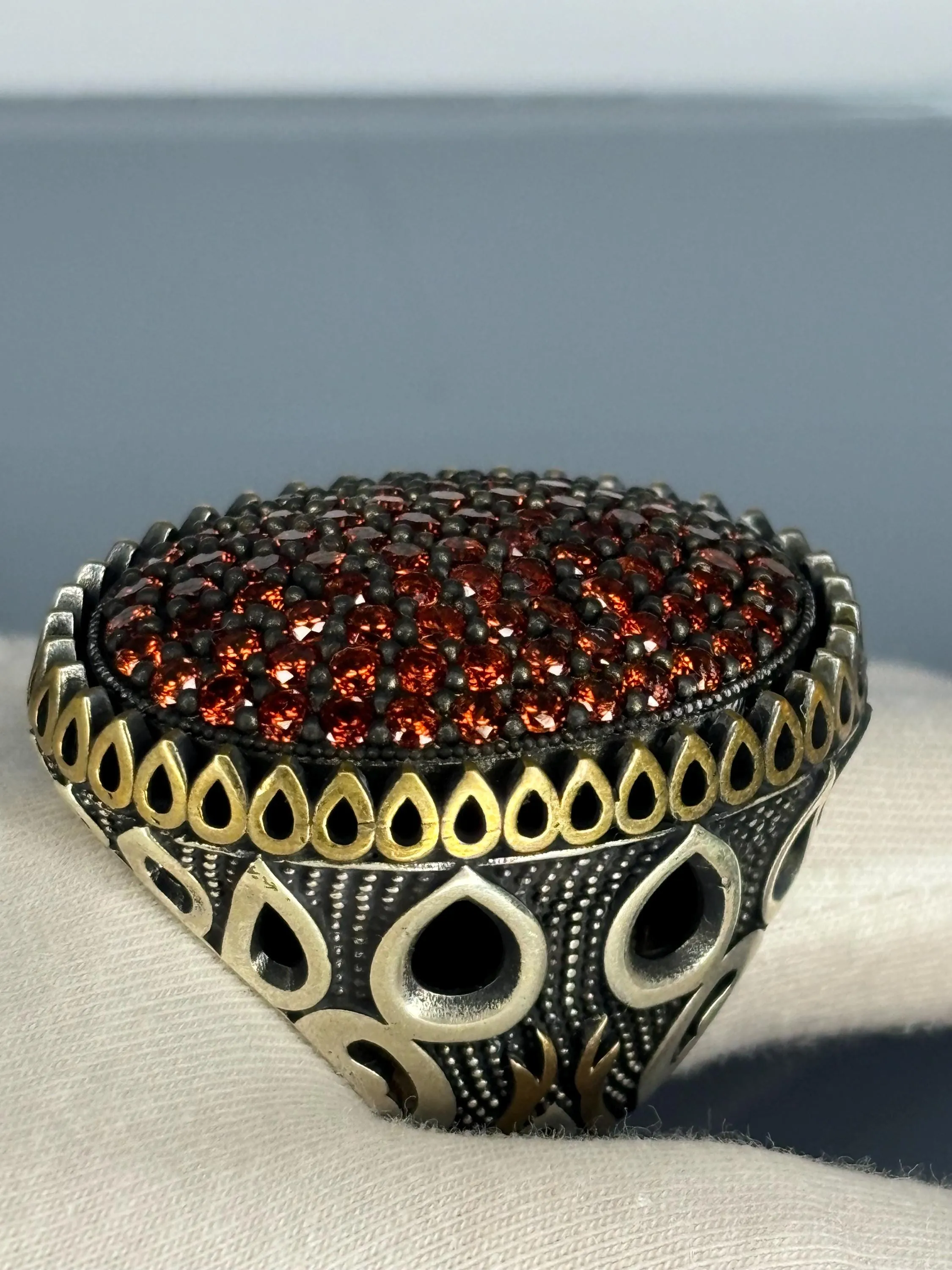 Turkish Handmade Jewelry 925 Sterling Silver Ruby Stone Mens Rings