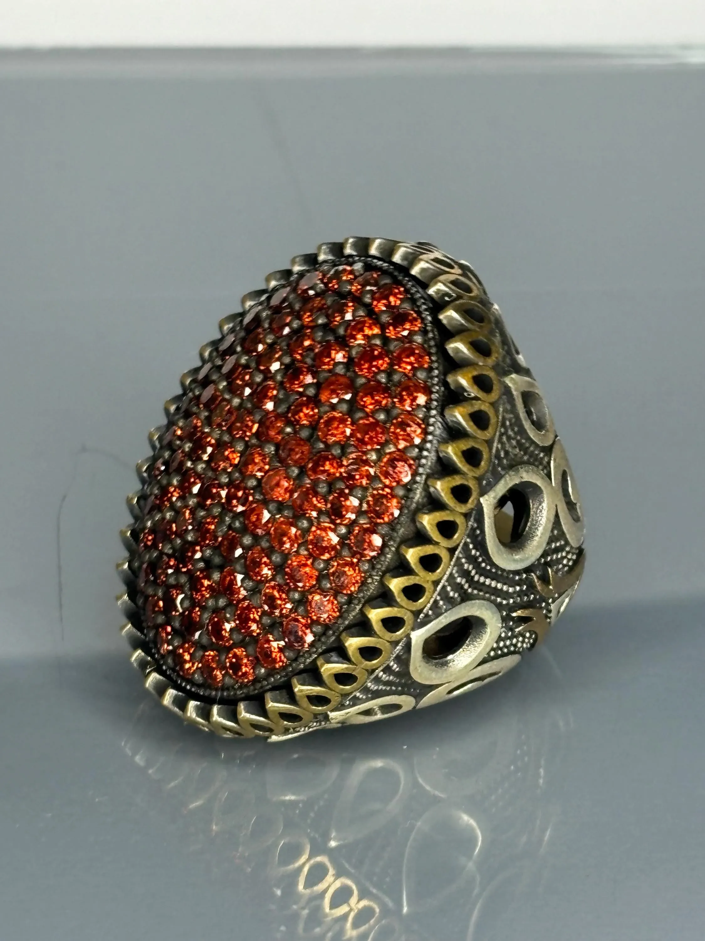 Turkish Handmade Jewelry 925 Sterling Silver Ruby Stone Mens Rings