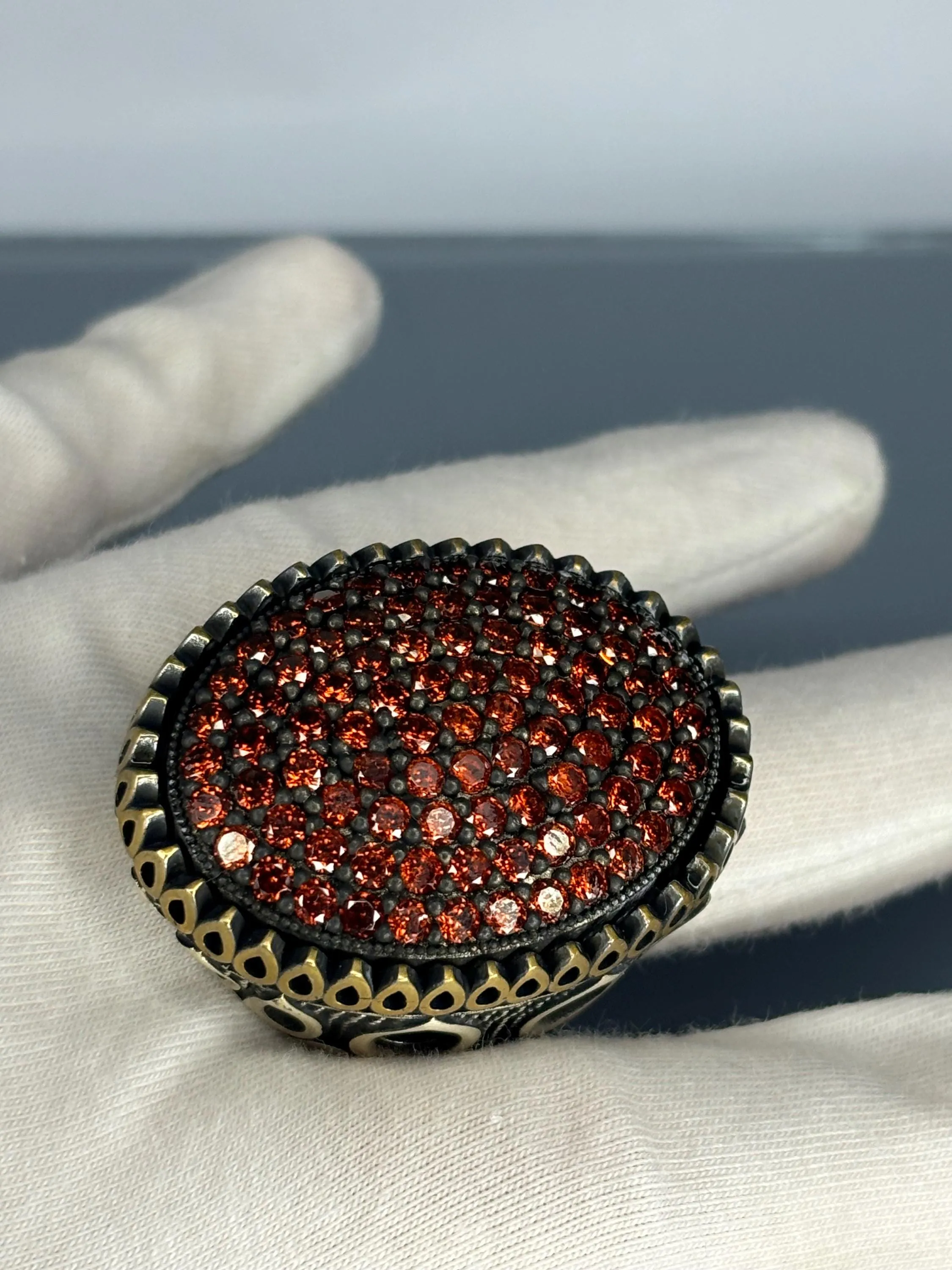 Turkish Handmade Jewelry 925 Sterling Silver Ruby Stone Mens Rings