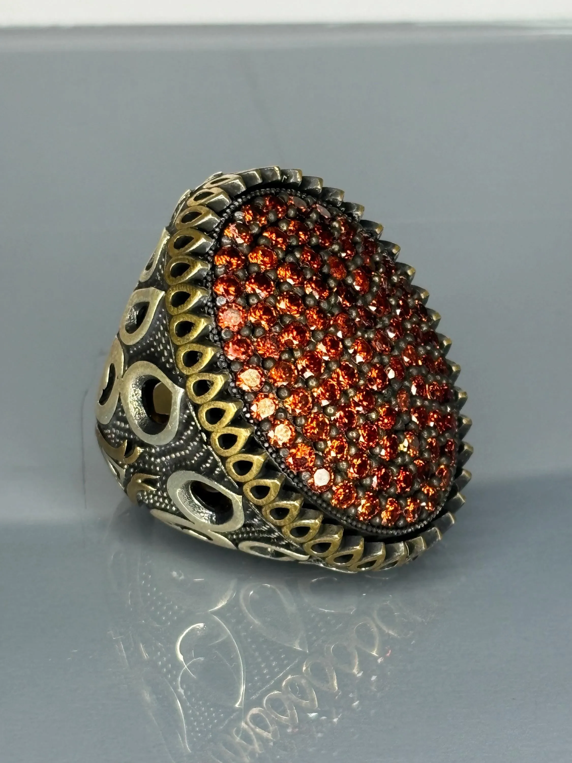 Turkish Handmade Jewelry 925 Sterling Silver Ruby Stone Mens Rings