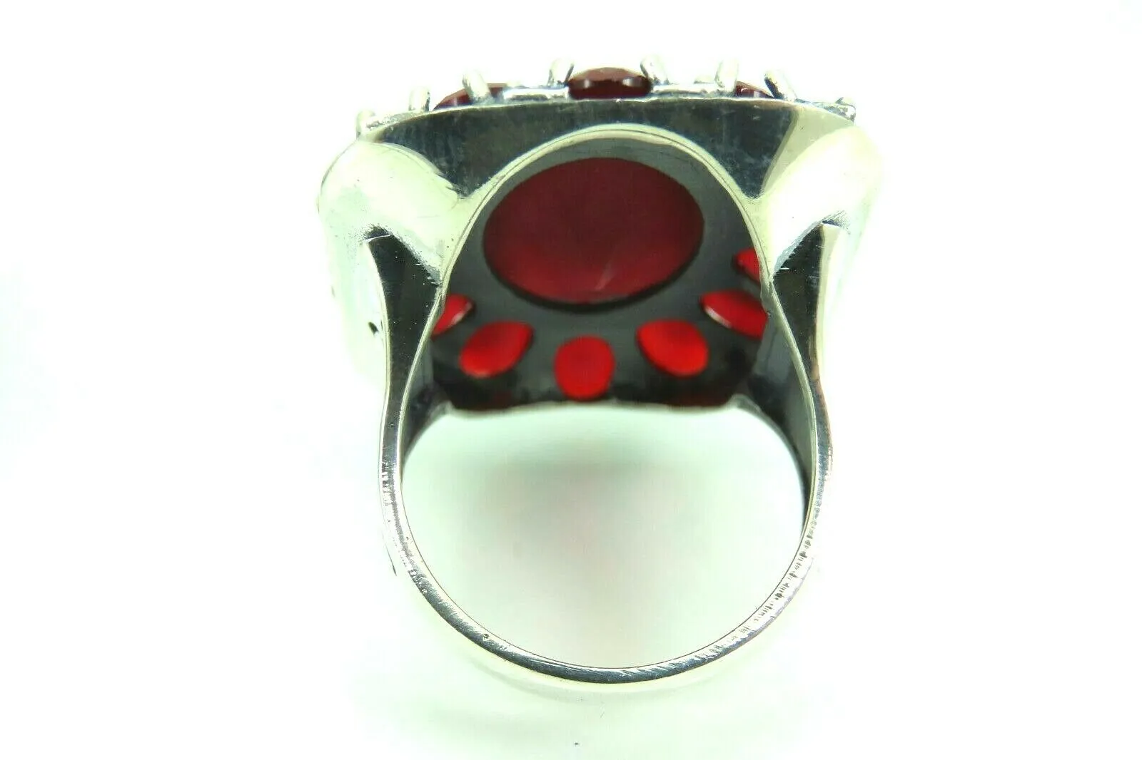 Turkish Handmade Jewelry 925 Sterling Silver Ruby Stone Mens Rings