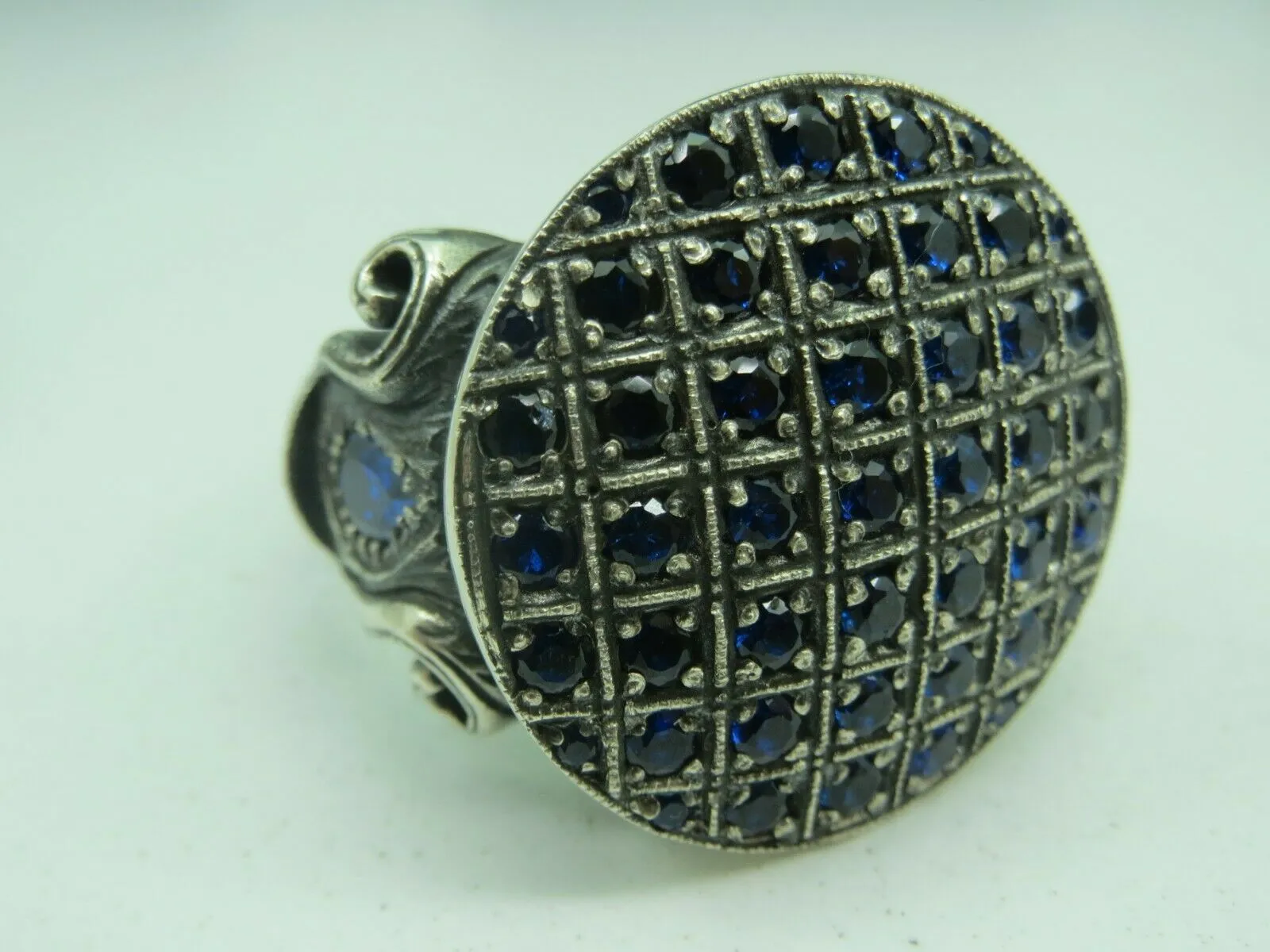 Turkish Handmade Jewelry 925 Sterling Silver Sapphire Stone Mens Rings