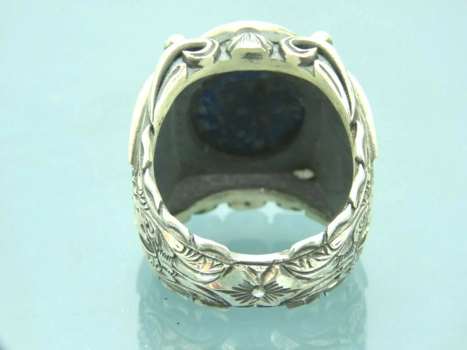 Turkish Handmade Jewelry 925 Sterling Silver Sodalite Stone Men's Rings