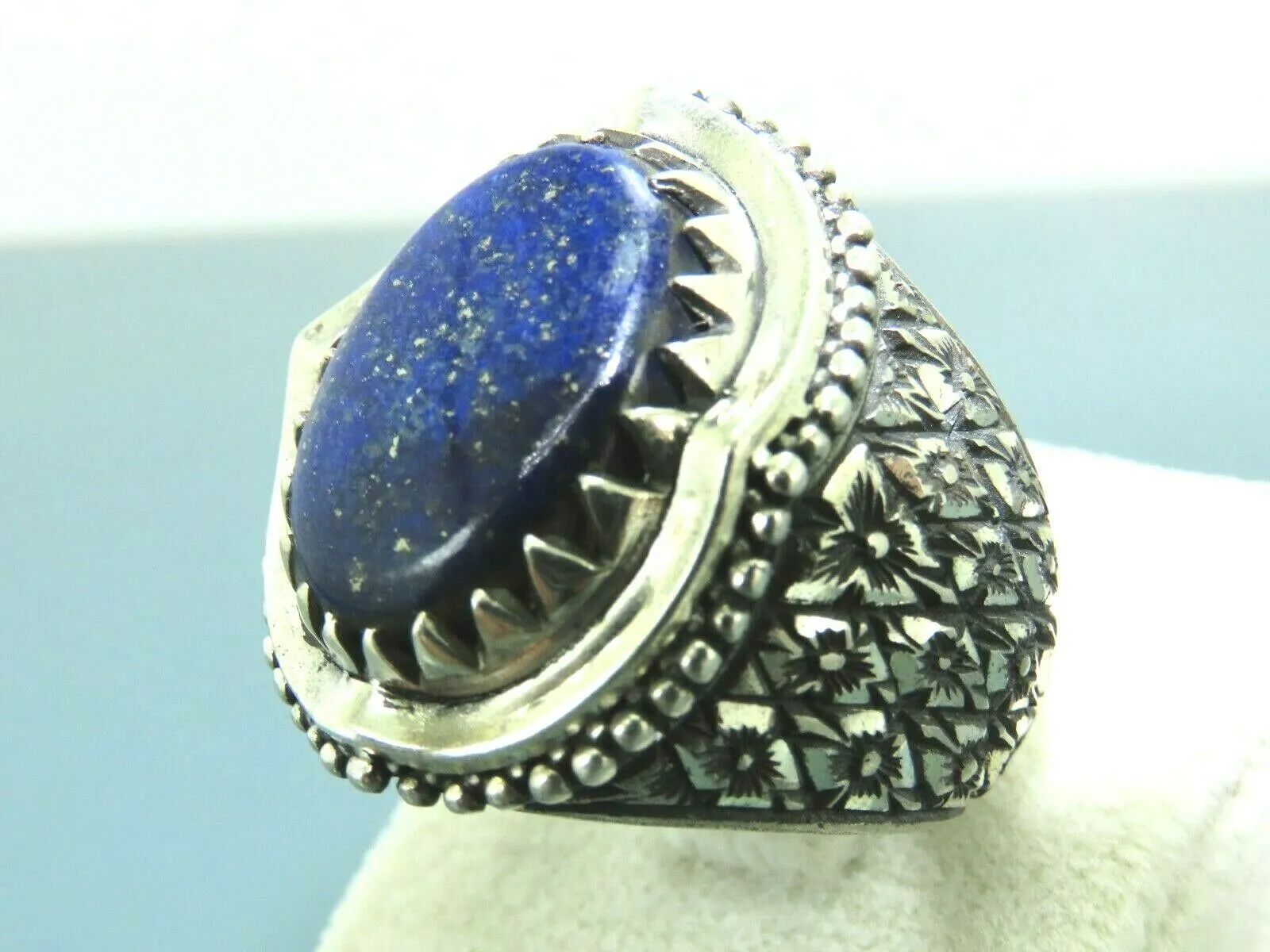 Turkish Handmade Jewelry 925 Sterling Silver Sodalite Stone Men's Rings