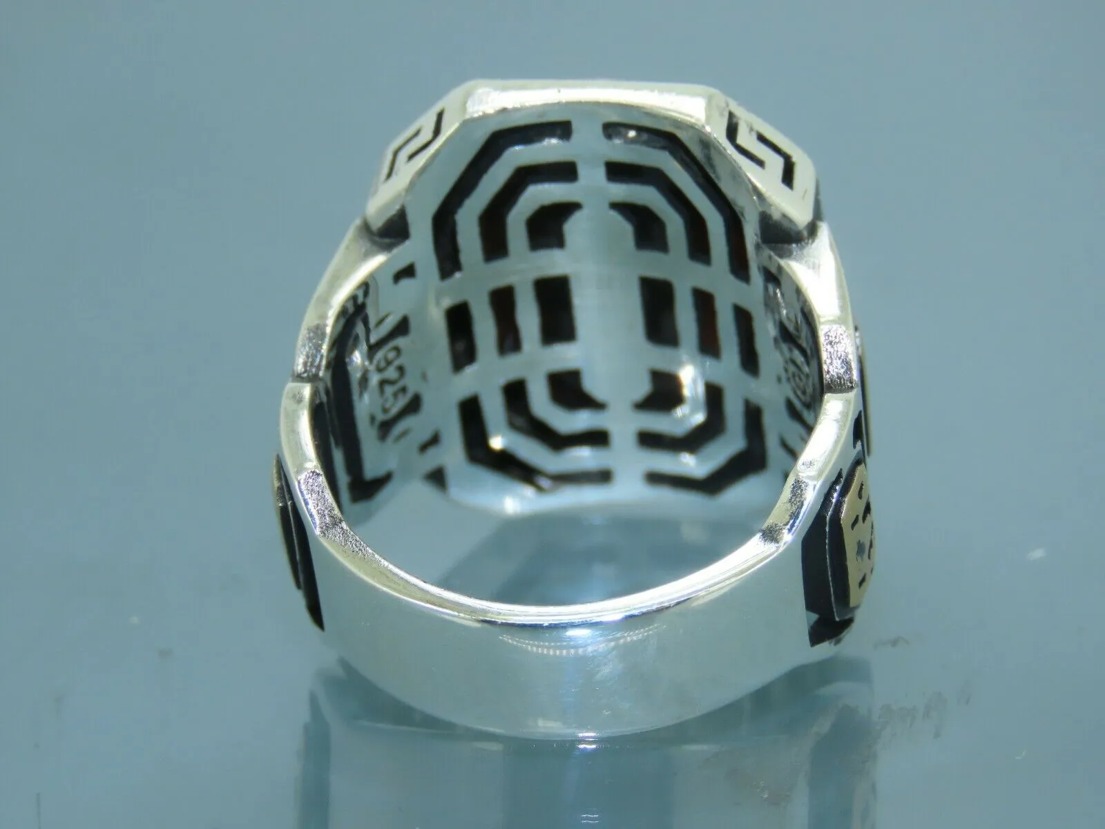 Turkish Handmade Jewelry 925 Sterling Silver Tiger's Eye Stone Mens Rings