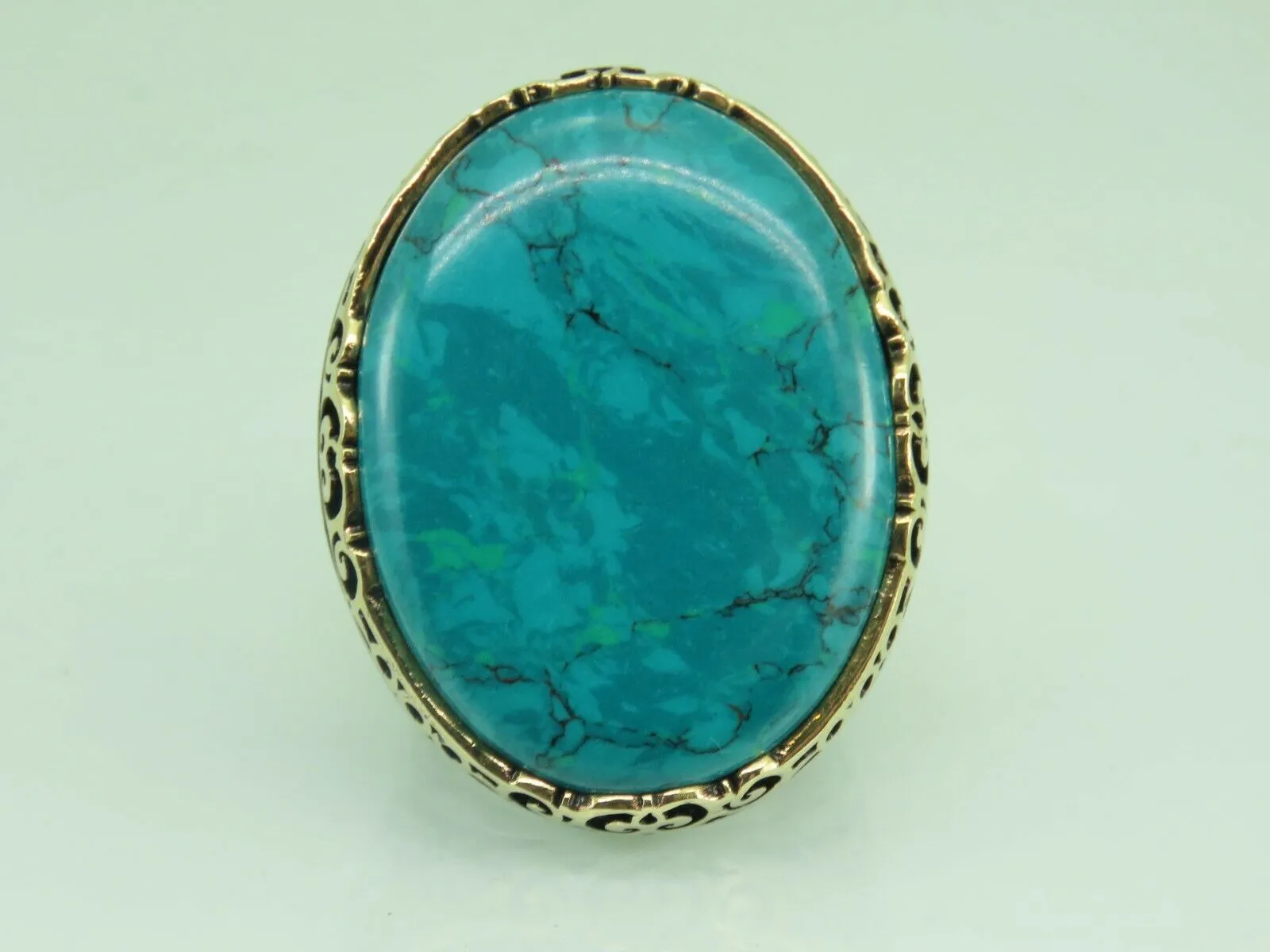 Turkish Handmade Jewelry 925 Sterling Silver Turquoise Stone Mens Rings