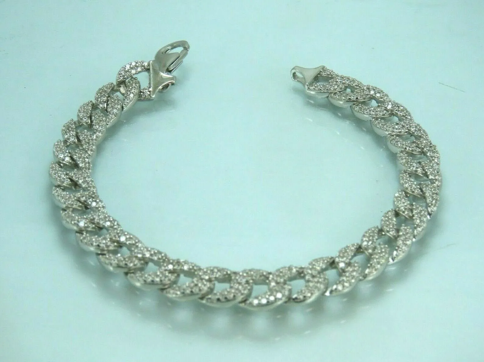 Turkish Handmade Jewelry 925 Sterling Silver Zircon Stone Womens Bracelet