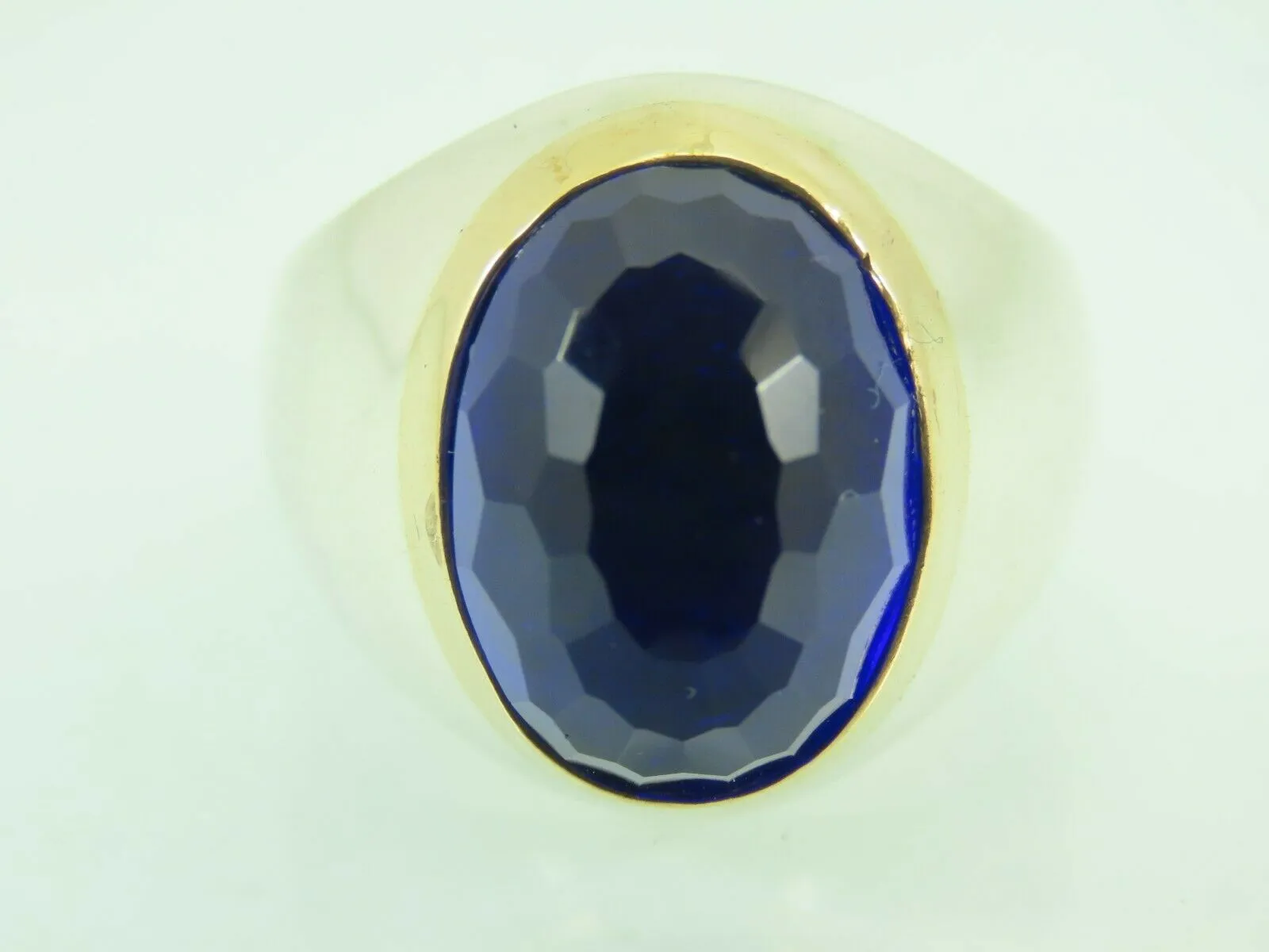 Turkish Handmade Jewlry 925 Sterling Silver Sapphire Stone Mens Rings