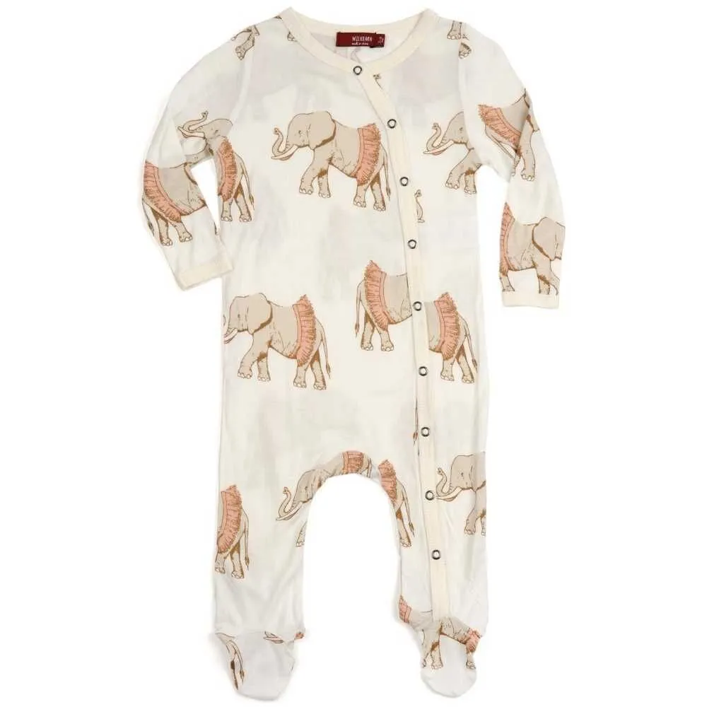 Tutu Elephant Bamboo Snap Footed Romper